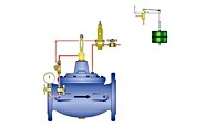 Мембранный поплавковый клапан регулирования уровня, контроль давления на выходе T.i.S. M3520, M2520